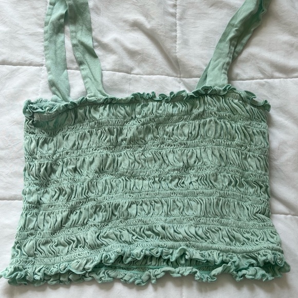 AE Ruffled Mint Tank Top - Picture 3 of 3